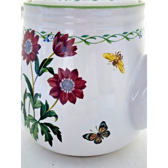 Teapot-Studio Nova-Garden Bloom-White-Green-Flowers-Butterflies-Bees-5 Cups - Picture 10 of 16